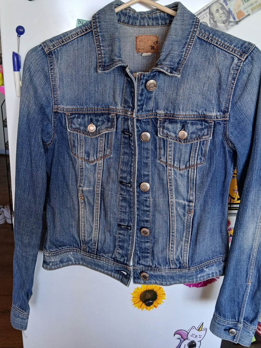 American Eagle Outfitters Women's Light Blue Denim Jacket